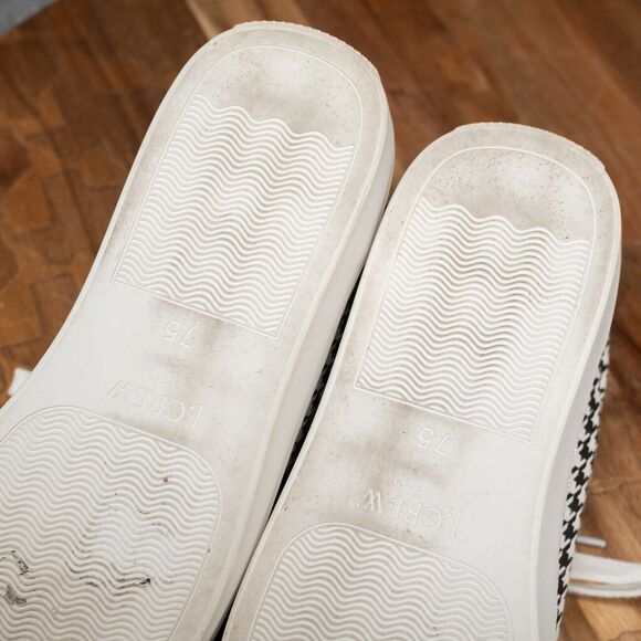 Designer J Crew Hounds Tooth Design Lace Up Sneakers Size 7 - Picture 9 of 9